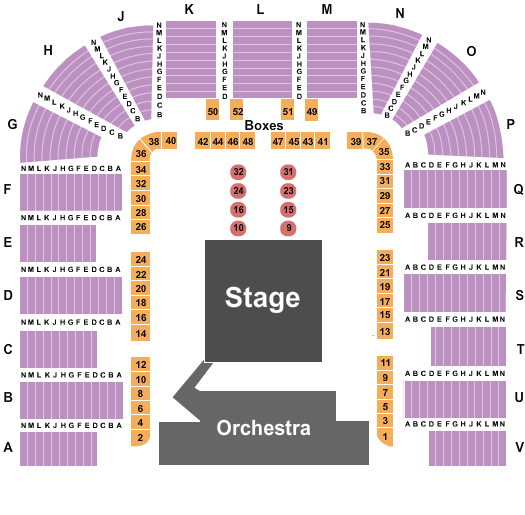 DAR Constitution Hall Seating Chart: Endstage Tables