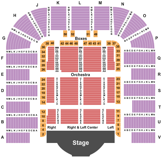 DAR Constitution Hall Seating Chart: End Stage