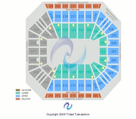 DCU Center Seating Map