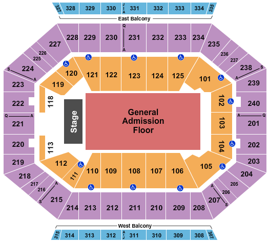 DCU Center Seating Chart: Endstage GA Floor 2