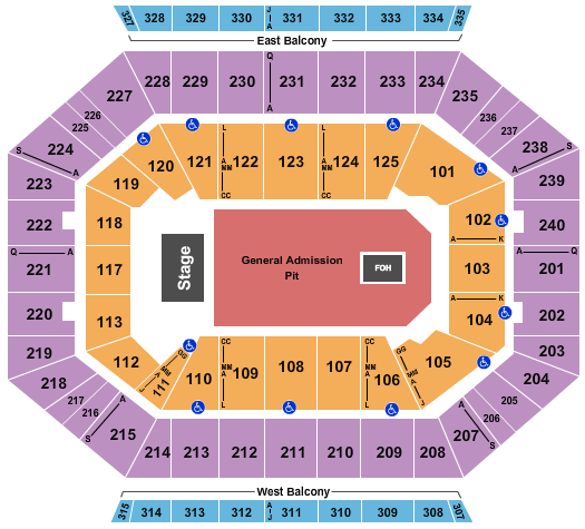 DCU Center Seating Chart: Endstage GA Pit 2
