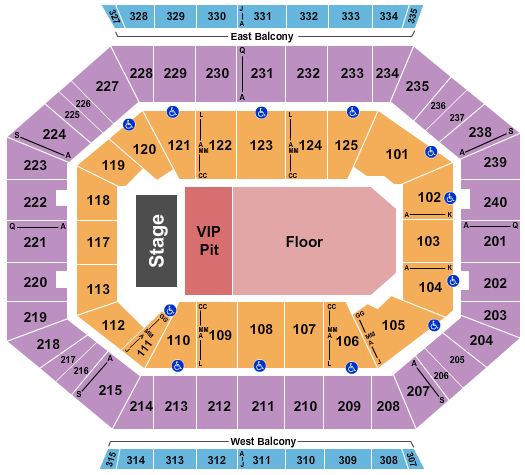 DCU Center Seating Chart: Endstage VIP Pit/GA Floor