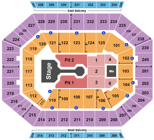 DCU Center Seating Chart: Josiah Queen