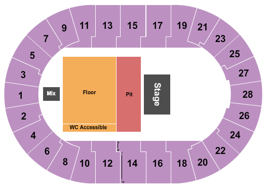 DECC Arena Seating Chart: Endstage Floor/Pit