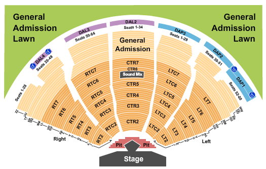 DTE Energy Music Theatre Map