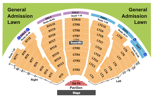 Pine Knob Music Theatre Seating Chart