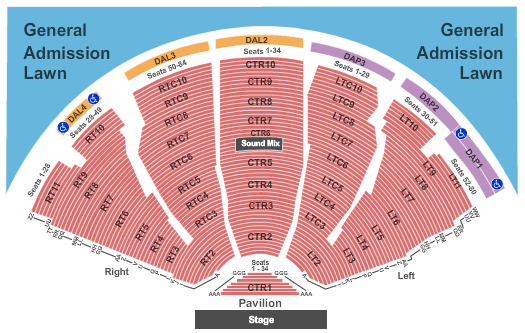 Ruoff Music Center Seating Chart With Seat Numbers