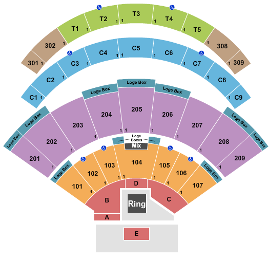 Daily's Place Amphitheater Seating Chart: Wrestling  2