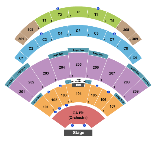 Daily's Place Amphitheater Map