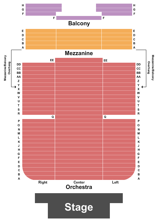 Dana Auditorium Seating Chart: End Stage