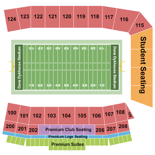 Dana Dykhouse Stadium Seating Chart: Football