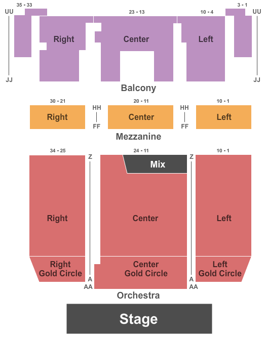 Danforth Music Hall Theatre Seating Chart: Endstage 2