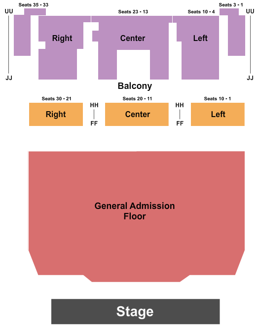 Danforth Music Hall Theatre Seating Chart: Endstage GA