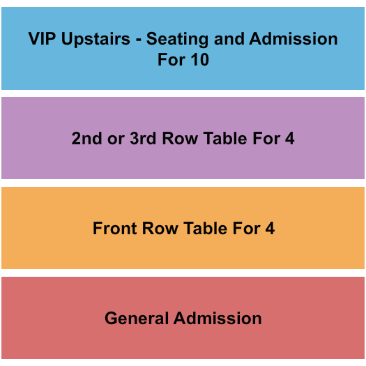 Dante's Caffe Italiano Seating Chart: GA/VIP/Tables