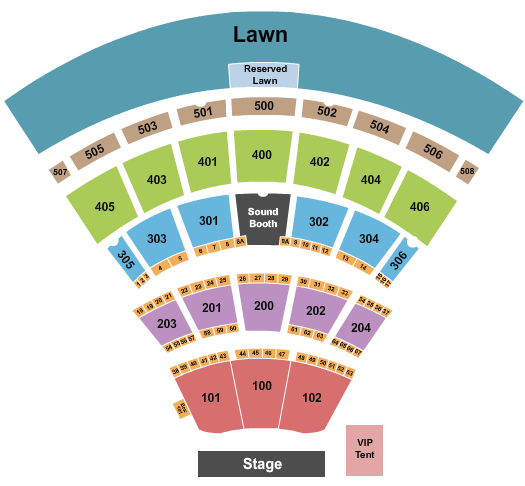 Darien Lake Amphitheater Seating Chart: End Stage