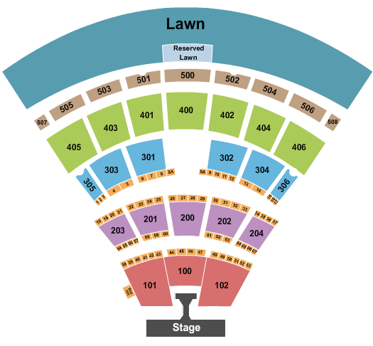 Darien Lake Amphitheater Seating Chart: Endstage with Catwalk