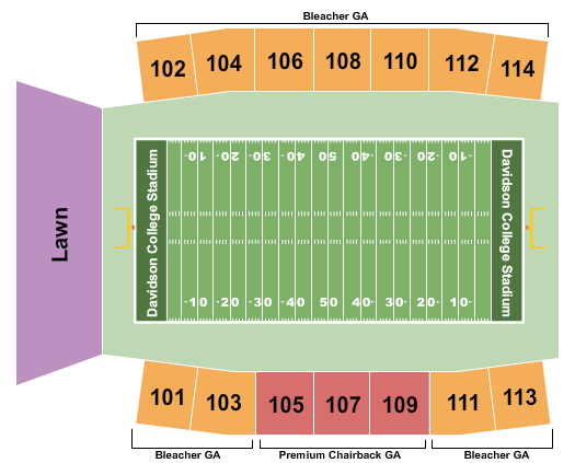 Davidson College Stadium Seating Chart: Football