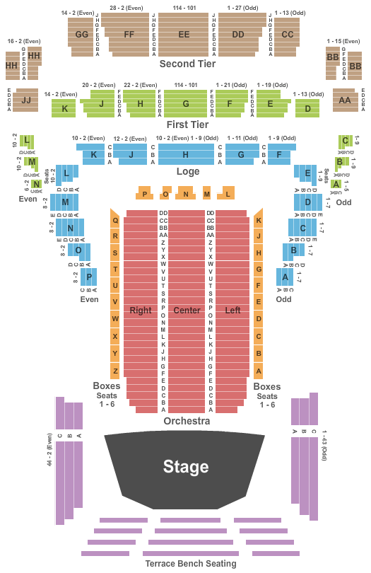 Neal S Blaisdell Concert Hall Seating Chart