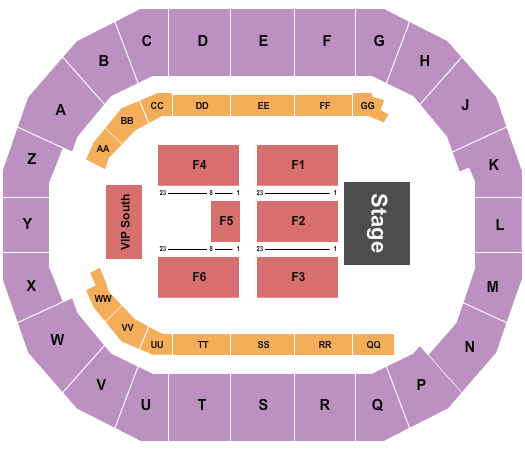 Days of 47 Arena at Utah State Fair Park Seating Chart: Endstage with VIP South