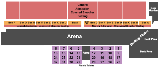 Days of '76 Event Center Seating Chart: Rodeo