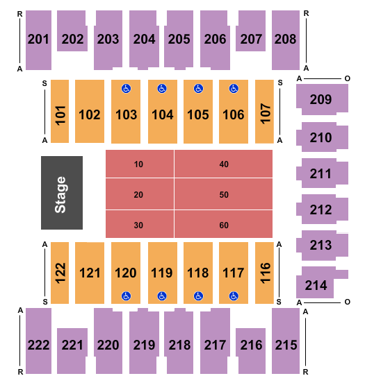 Daytona Beach Ocean Center Seating Chart: Endstage