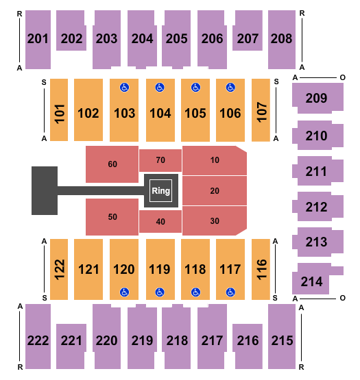 Daytona Beach Ocean Center Seating Chart: WWE 2