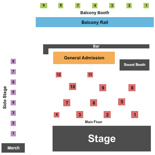 Debonair Music Hall Seating Chart: GA & Reserved