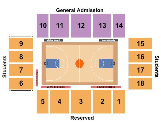 Dedmon Center Seating Chart: Basketball - Womens