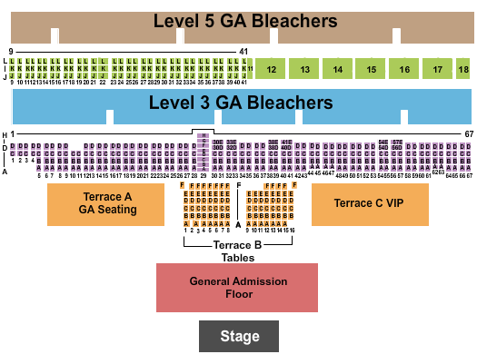 Del Mar Fairgrounds Seating Chart: Endstage GA/Terr VIP