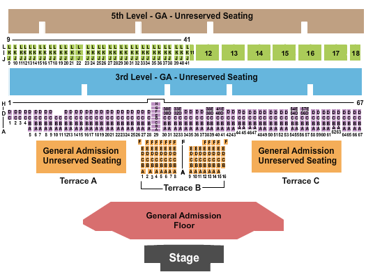 Del Mar Fairgrounds Seating Chart: End Stage GA