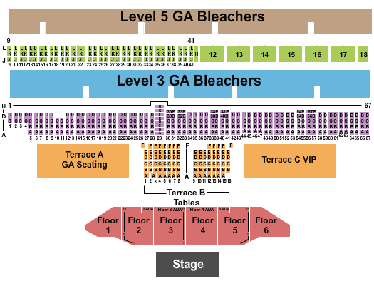 Del Mar Fairgrounds Seating Chart: Endstage w/ VIP Terr