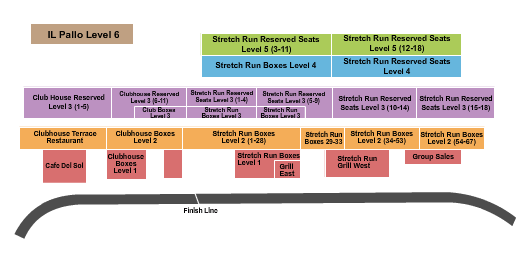 Del Mar Race Tracks Seating Chart: Horse Racing - Static