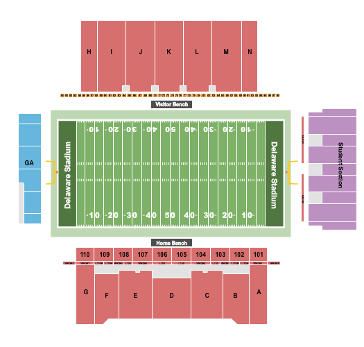 Delaware Stadium Seating Chart: Football