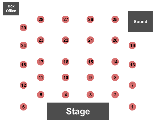 Delirious Comedy Club - Silver Sevens Hotel & Casino Seating Chart: Endstage Tables