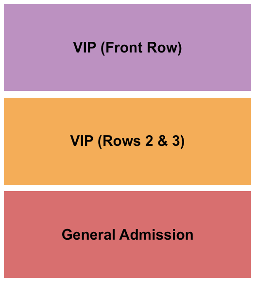 Delirious Comedy Club Seating Chart: GA/VIP Rows