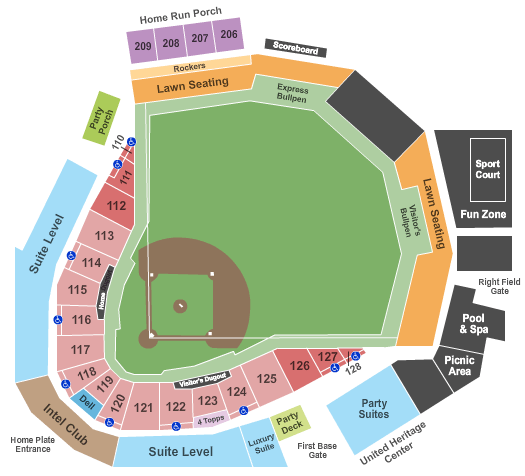 Dell Diamond Seating Chart: Baseball