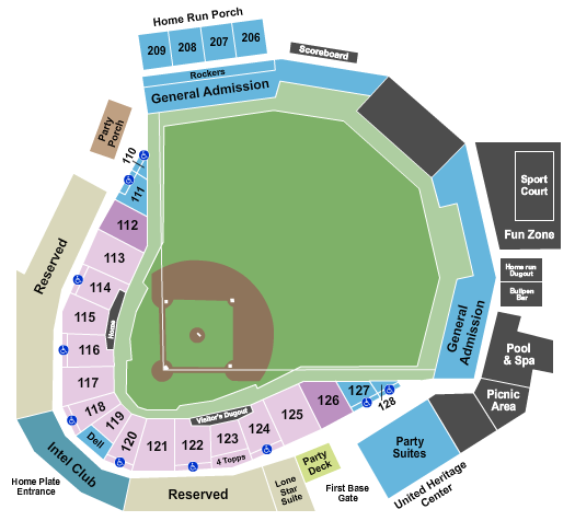Dell Diamond Seating Chart: Softball