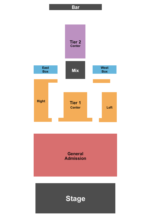 Delmar Hall Seating Chart: GA & Tiers