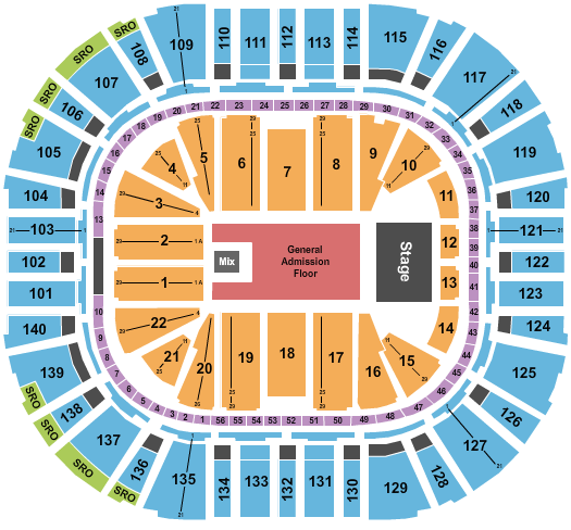 Delta Center Seating Chart: Endstage GA Flr 3