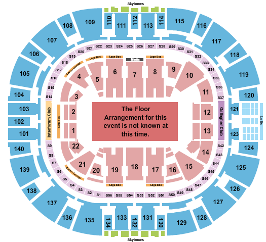 Delta Center Seating Chart: Generic Floor RW