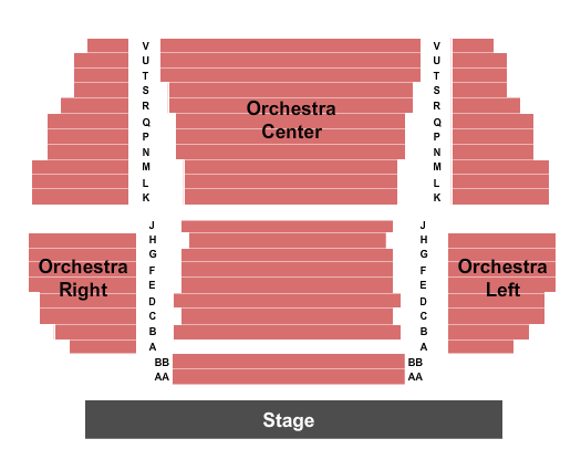 Dennis C. Moss Cultural Arts Center - Main Stage Seating Chart: Endstage No Balc/No Mezz