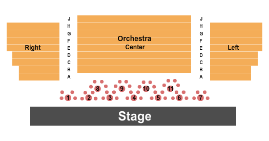 Dennis C. Moss Cultural Arts Center - Main Stage Seating Chart: Endstage Reserved & Tables