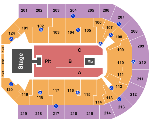 Denny Sanford Premier Center Seating Chart: Hardy