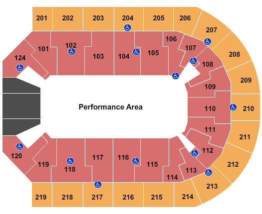 Denny Sanford Premier Center Seating Chart: Open Floor 3