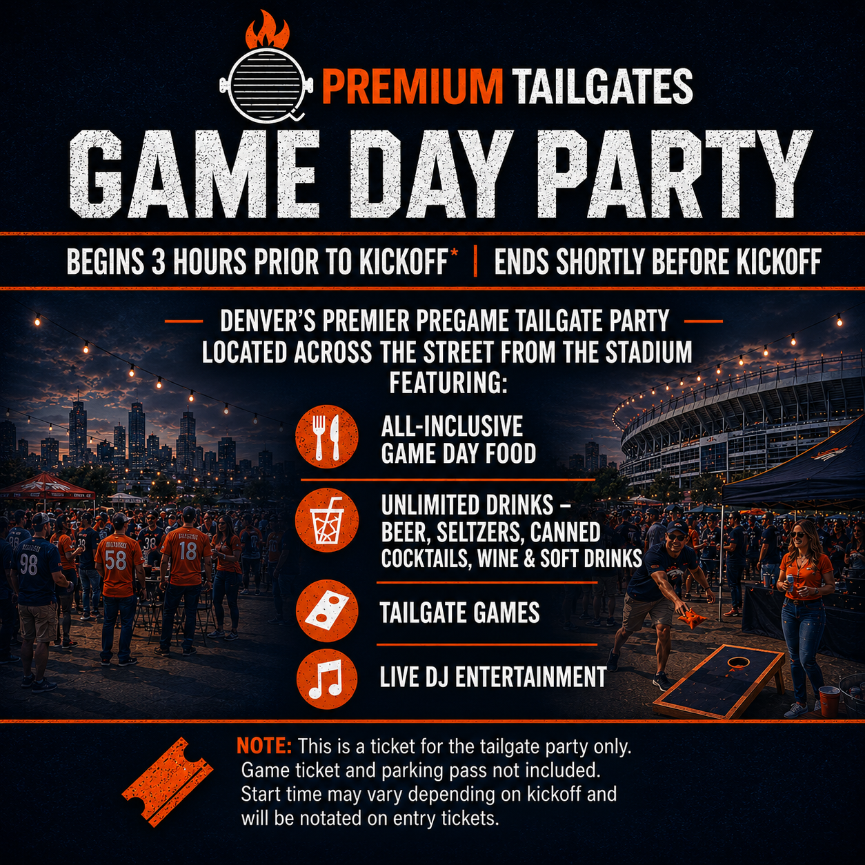 Premium Tailgate Tent - Denver Seating Chart: Premium Tailgate