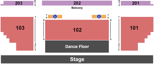 Des Plaines Theatre Seating Chart: Endstage w/ Dance Floor