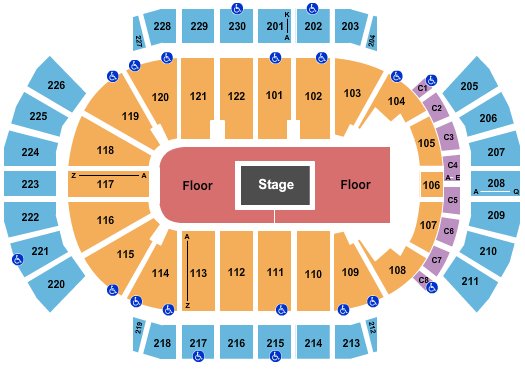 Desert Diamond Arena Seating Chart: Center Stage 1