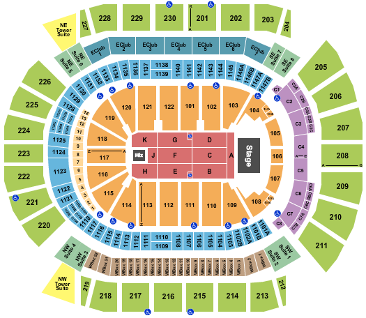 Desert Diamond Arena Seating Chart: Endstage 6