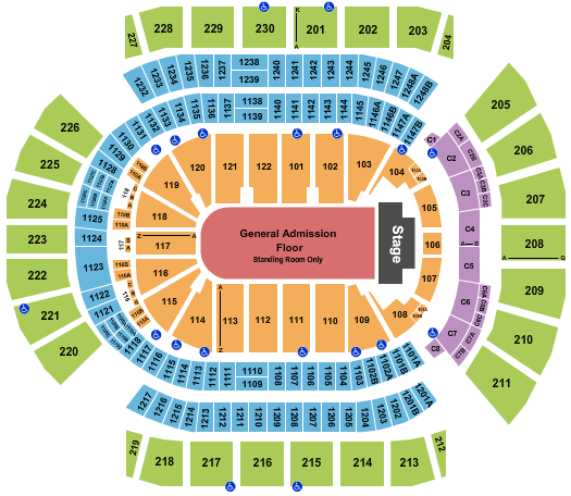 Desert Diamond Arena Seating Chart: End Stage GA Floor