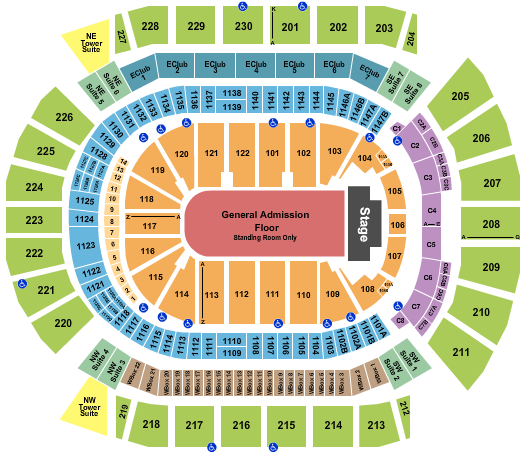 Desert Diamond Arena Seating Chart: Endstage GA Floor